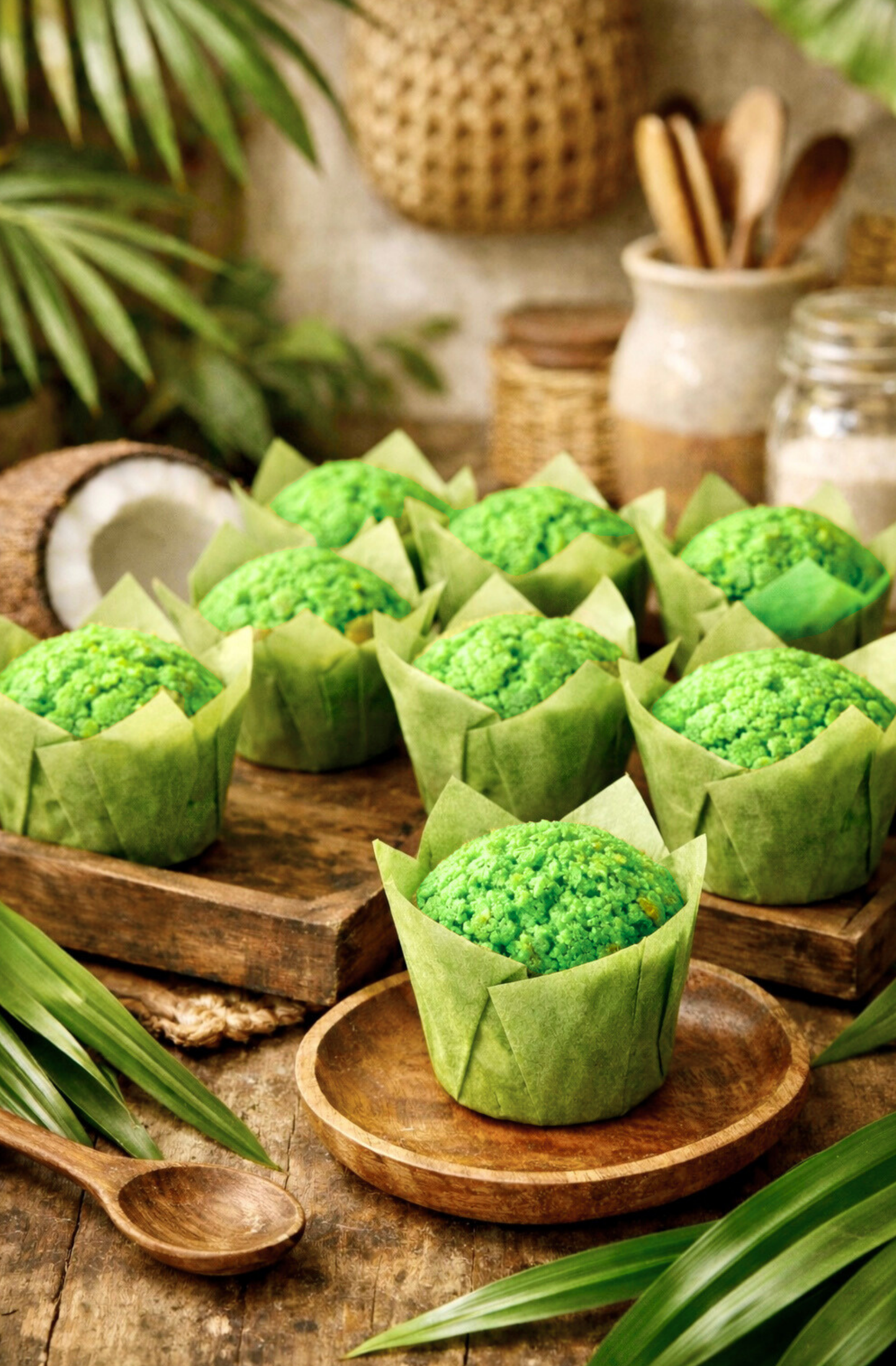Pandan Crumble (6 Muffins)