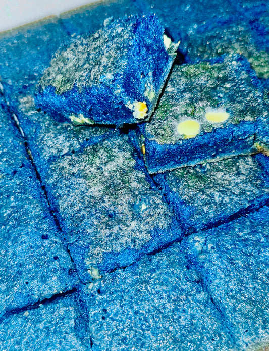 Blue Matcha Mochi Cakes